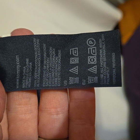 Vintage, Tommy Hilfiger, Navy, Grey, Quality Knit Sweater, Zip Neckline, Sz Lg - Picture 8 of 12